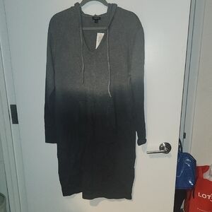Gray and Black Hoodie Dress